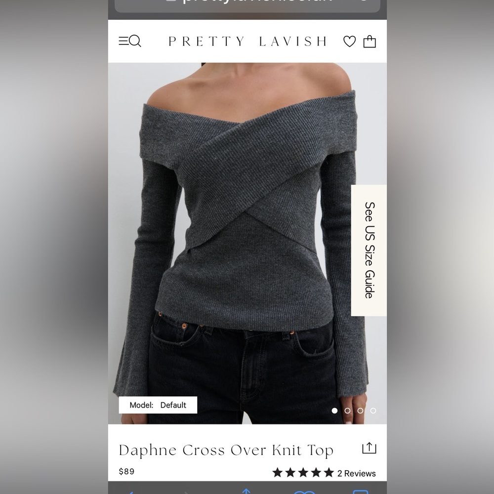 Pretty Lavish UK off the shoulder long sleeve top.
